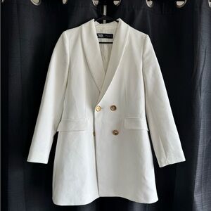 Zara Cream Textured Blazer